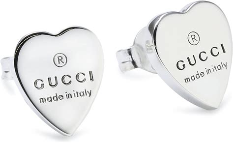 orecchini gucci argento|Orecchini a cuore Gucci trademark in argento 925 .